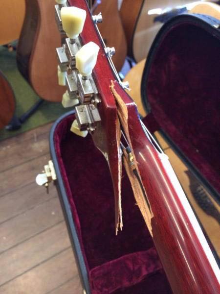 ES339 Smashed Neck Before Repairs