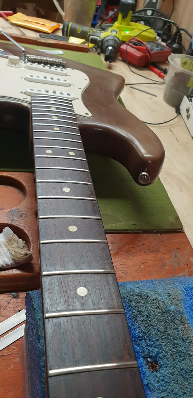 Strat Fingerboard After Cleaning