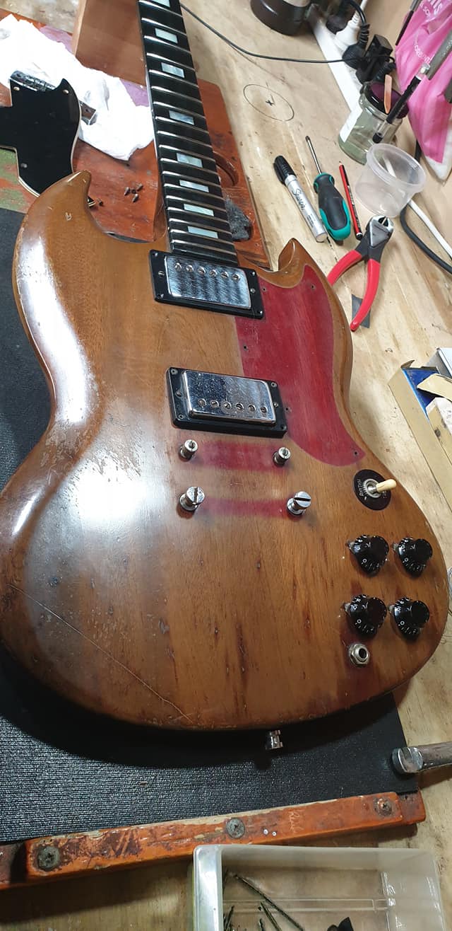 1974 SG Refret Cherry Fade Pic