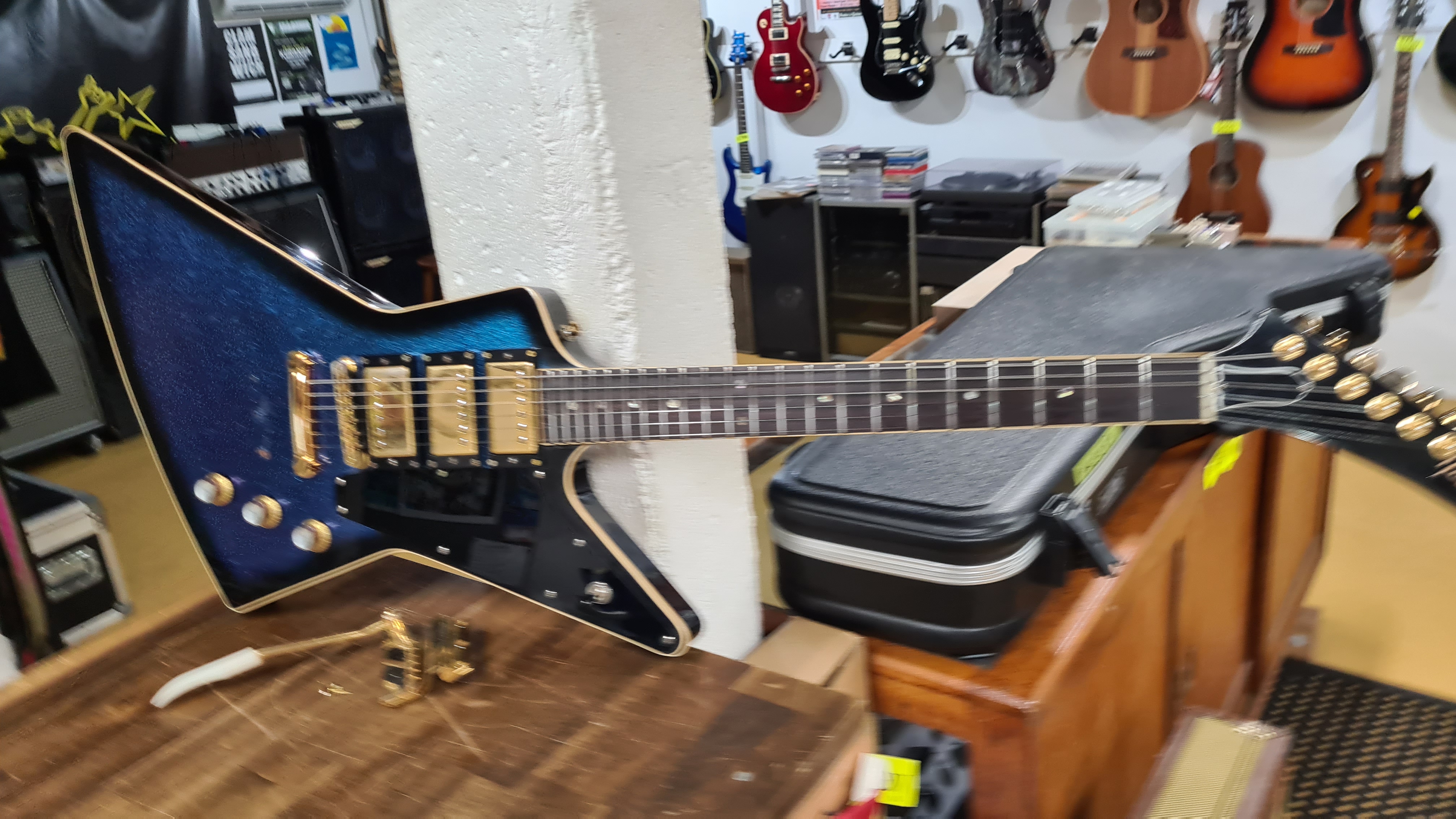 Custom Made EXP Style Guitar in Blurple