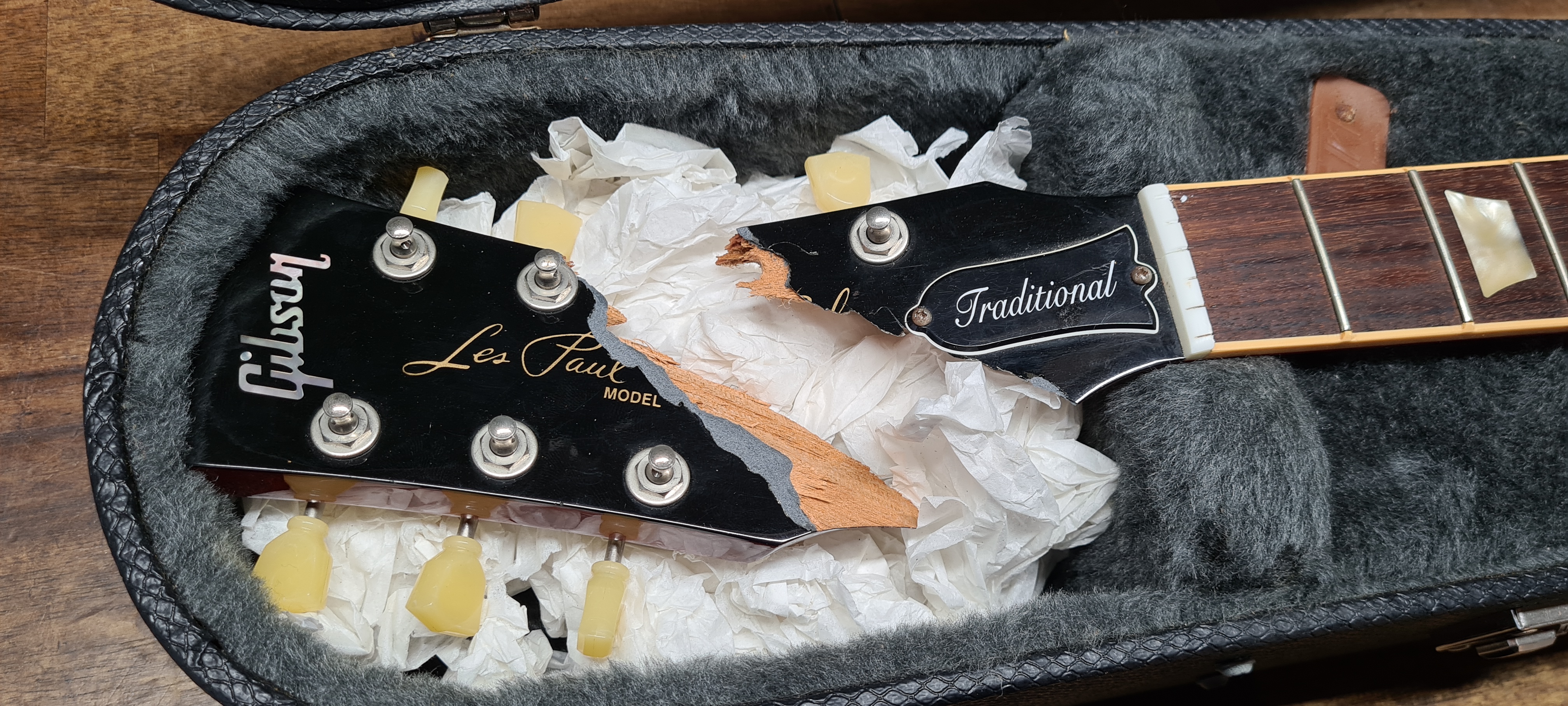 Headstock Repair Before