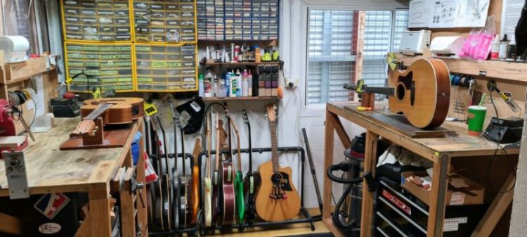 Loaded Workbenches and Guitar Rack