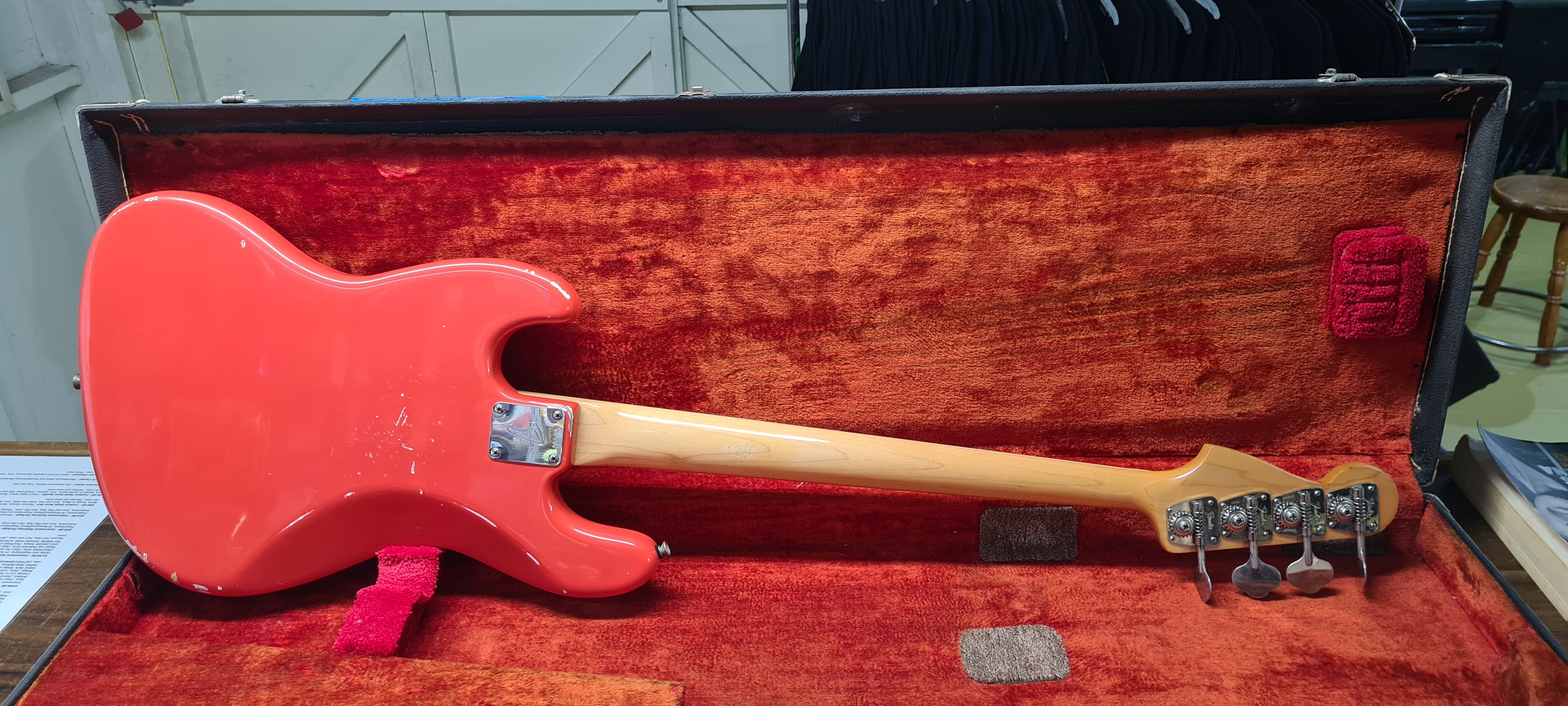 Fender 1968 Jazz Bass Fiesta Red Refin & Relic Pic 14