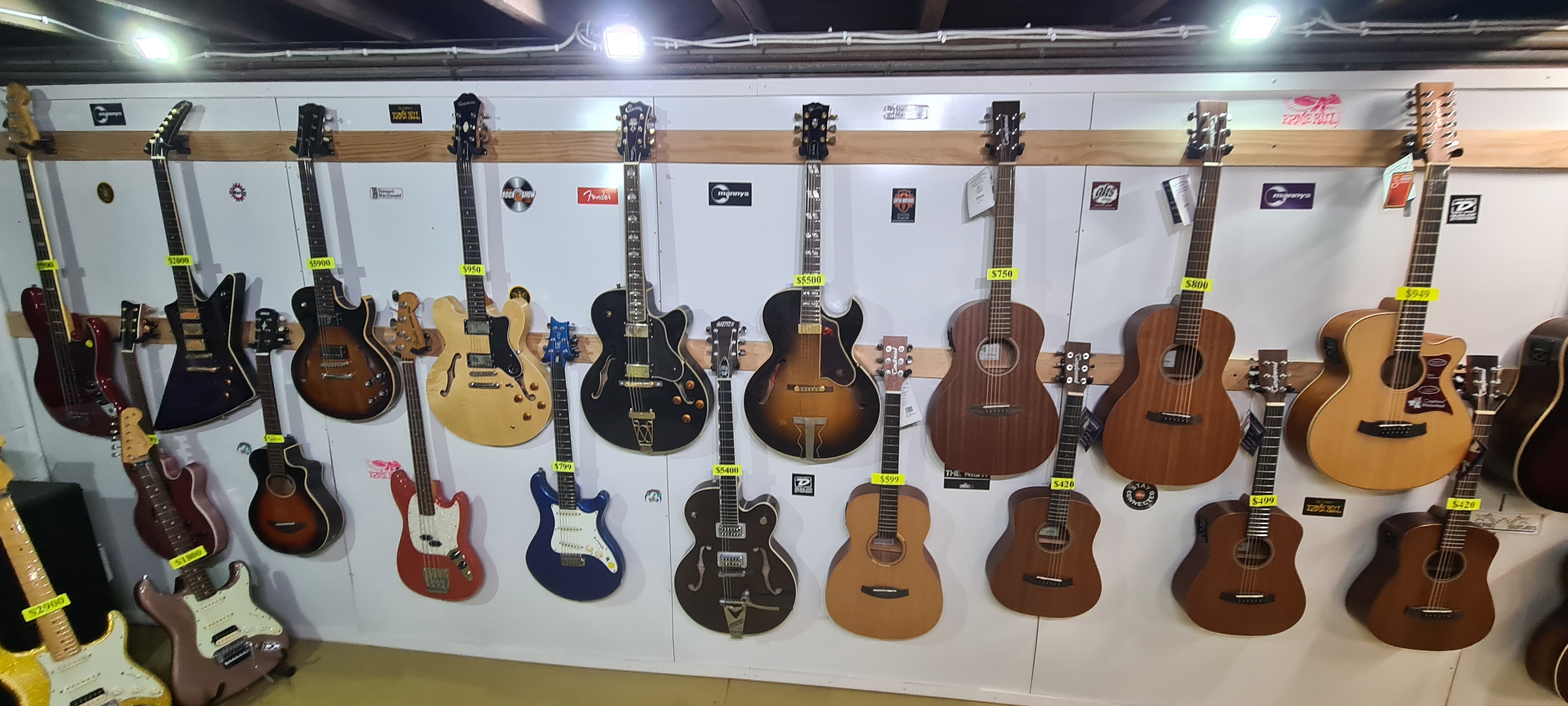 Fenders, Gibsons, Gretsch, Various Acoustics