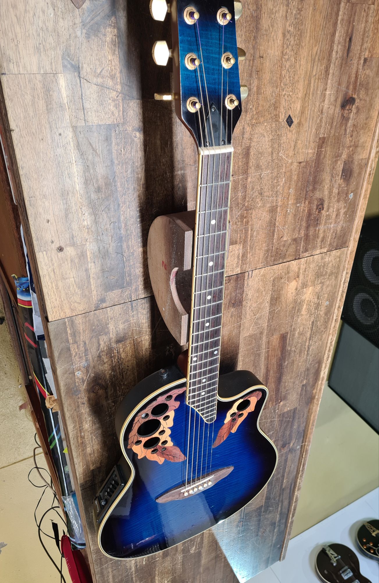 New Bridge Made and Fitted to this Shallow Ovation Style Guitar
