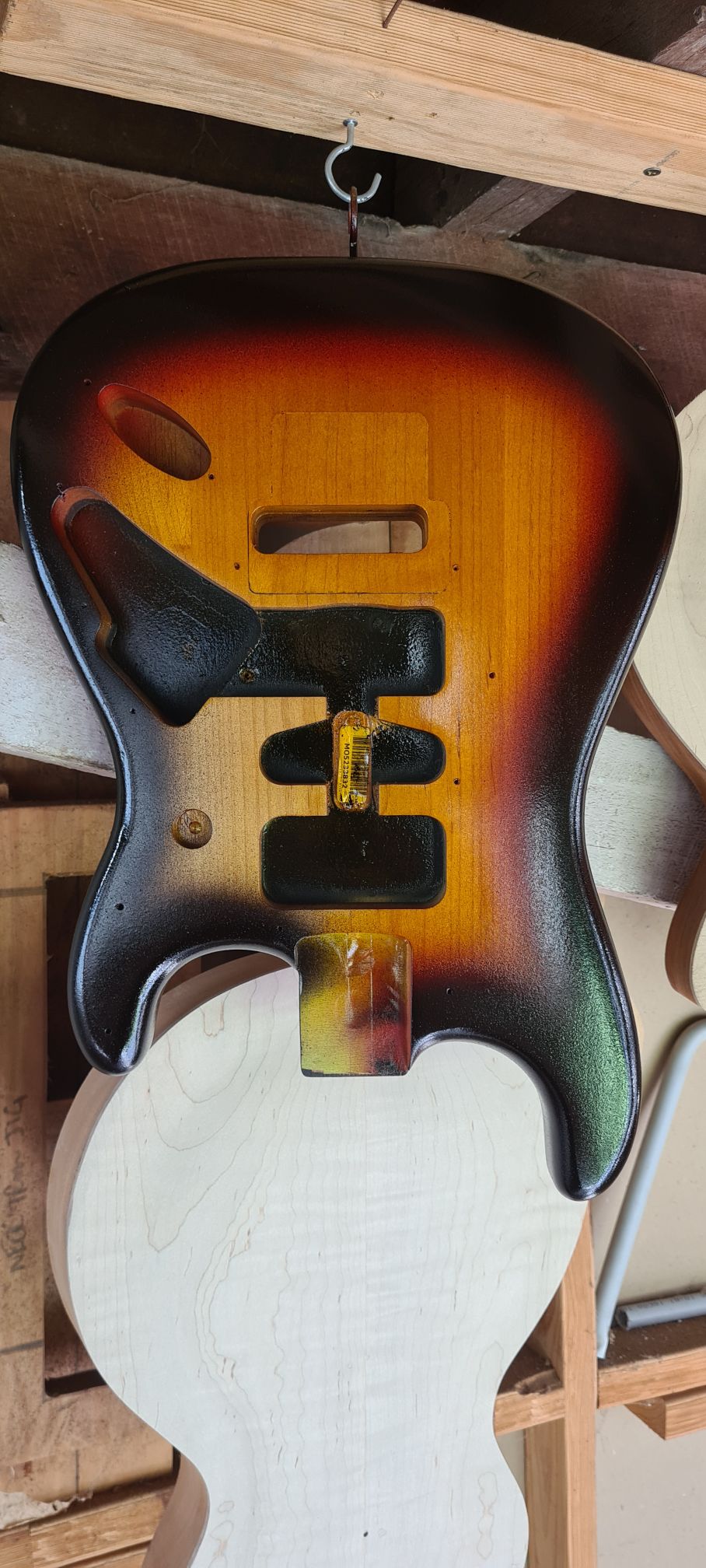 Floyd Rose Route Blocked/ Re-Reouted and Sunburst Respray (Colours On!)