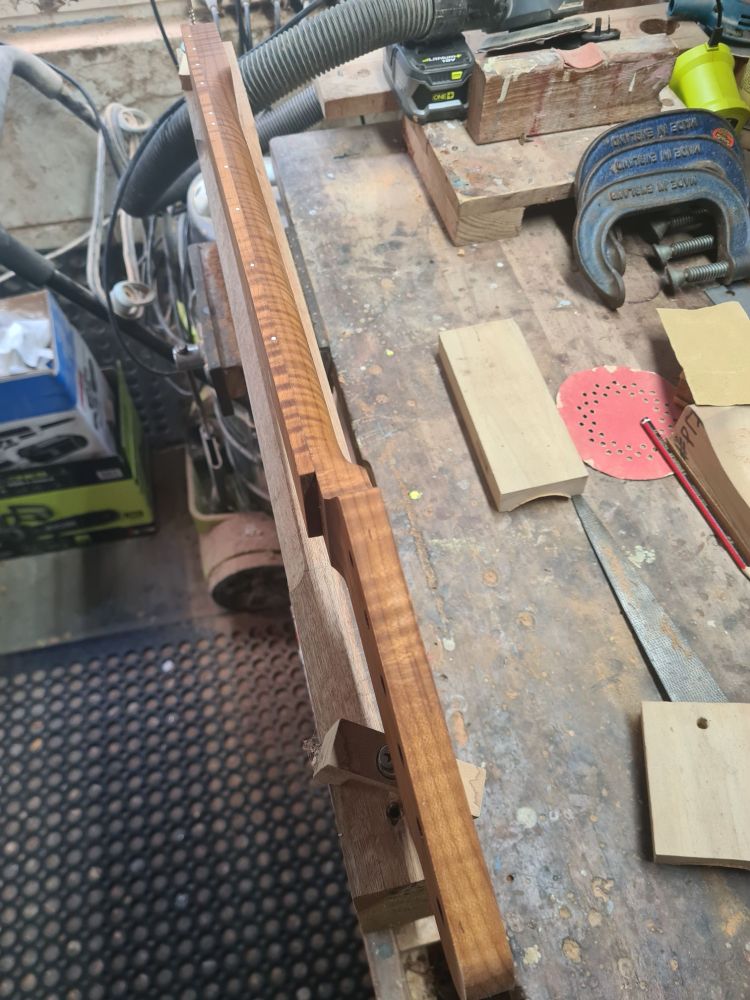 New Rockpig "F" Style Neck w/Roasted Maple AAA Neck and FIngerboard being Shaped