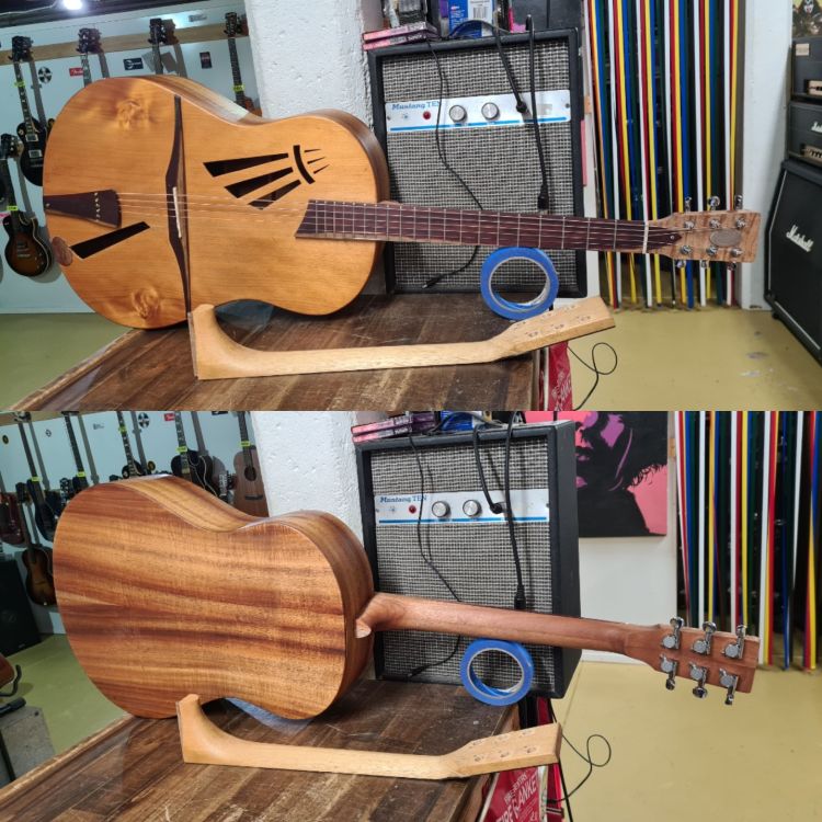 New Neck Made and FItted to this "Buggered Banjos" Acoustic after a NASTY Headstock Break!