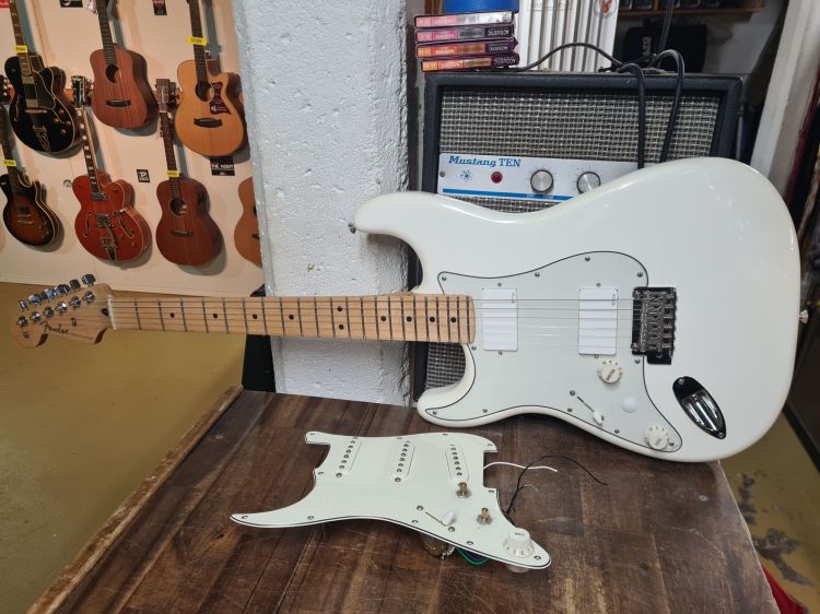 Lefty Fender Strat Conversion to EMG Pickups.
